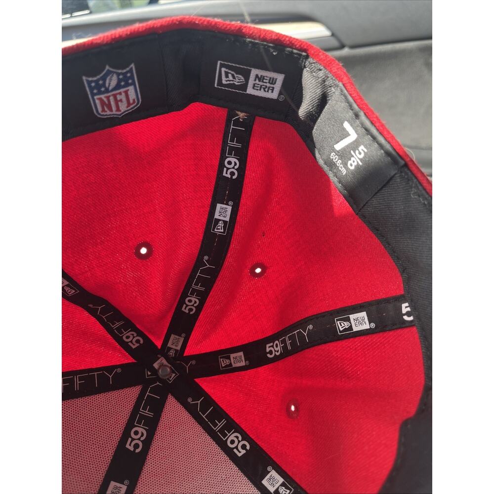 San Francisco 49ers Hat Cap Fitted Size 7 5/8 Red NFL Logo New Era 59fifty - Picture 7 of 8